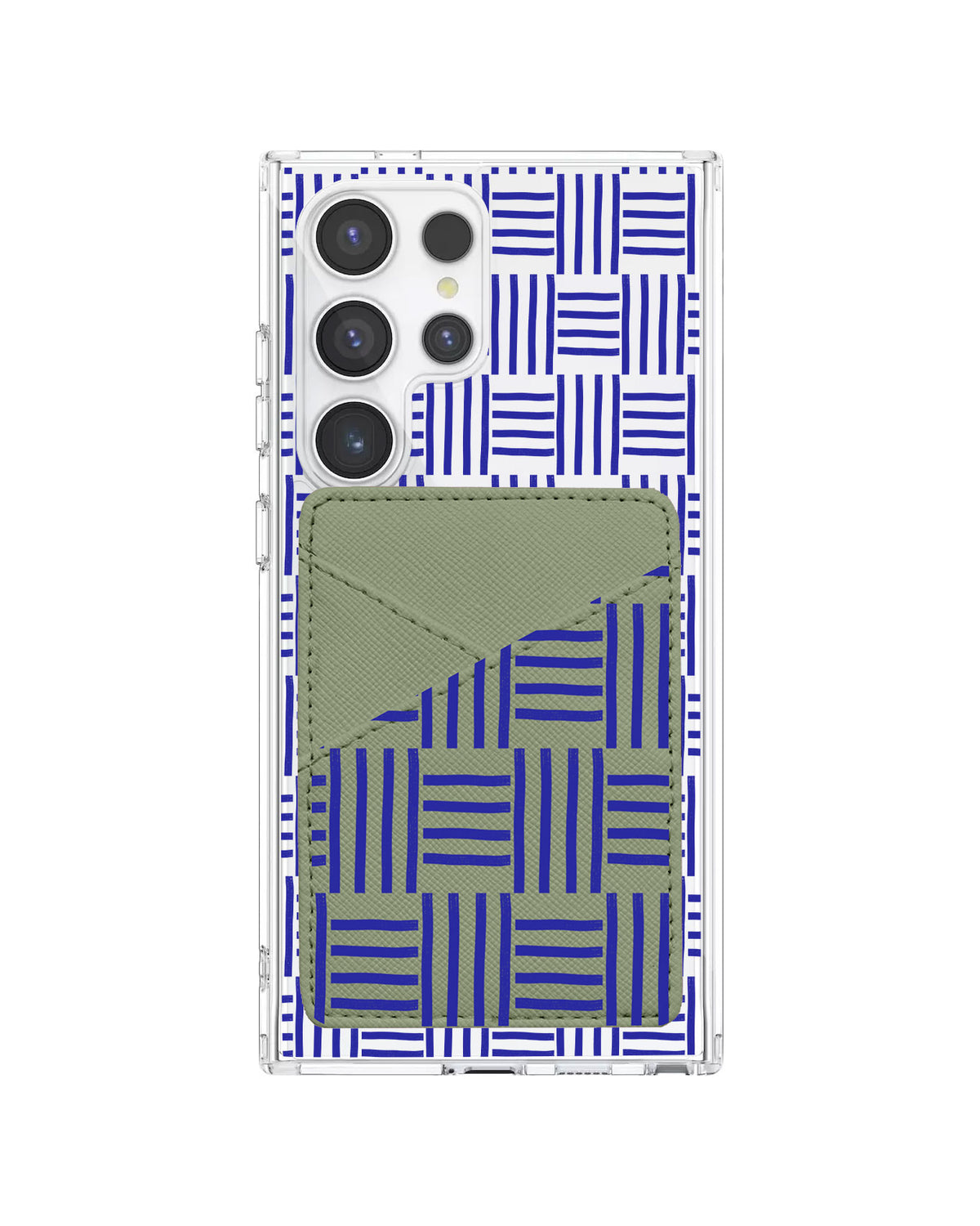Android Phone Wallet Case - Naval Checkered