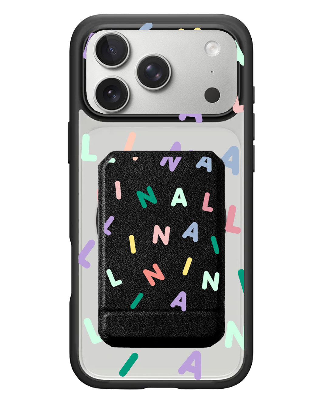 iPhone Magnetic Multifold Wallet - Monogram Rainbow