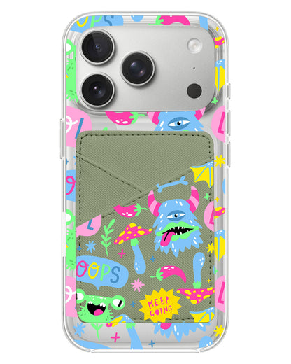 iPhone Phone Wallet Case - Monster Say Keep Going