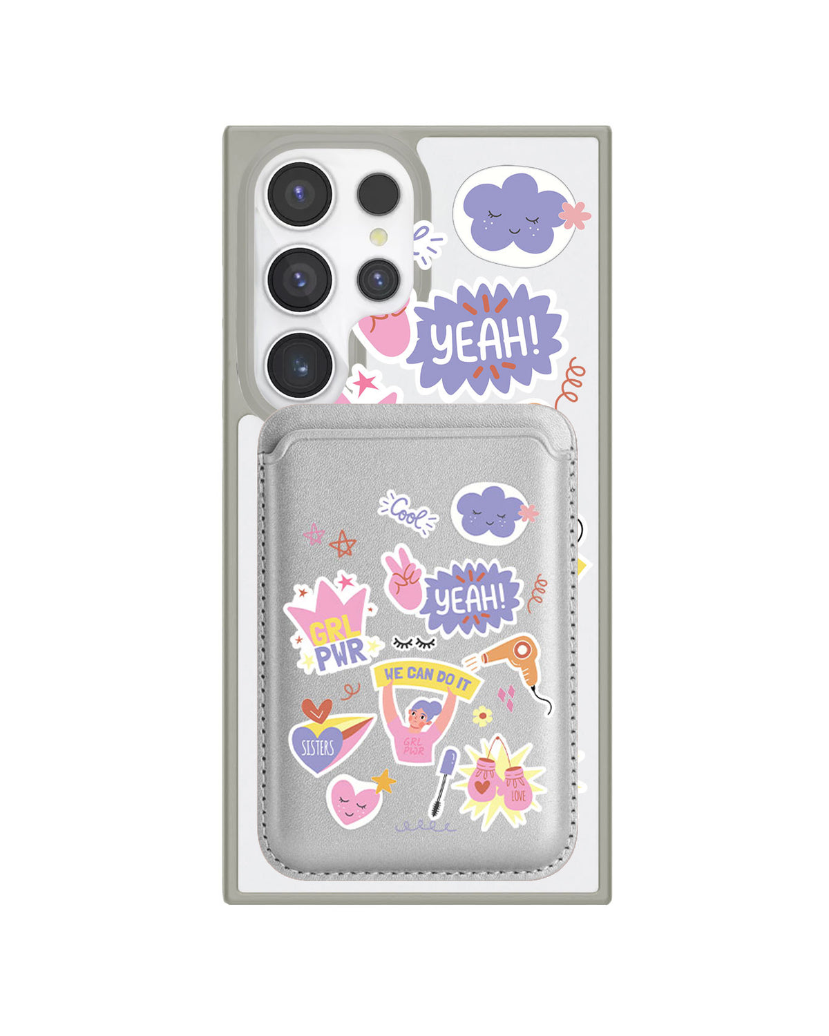 Android Magnetic Wallet Case - Girl Power Sticker Pack
