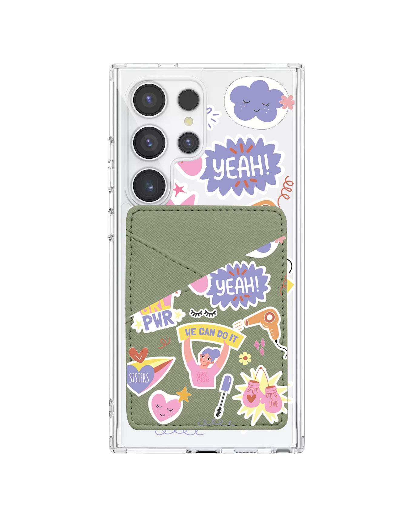 Android Phone Wallet Case - Girl Power Sticker Pack