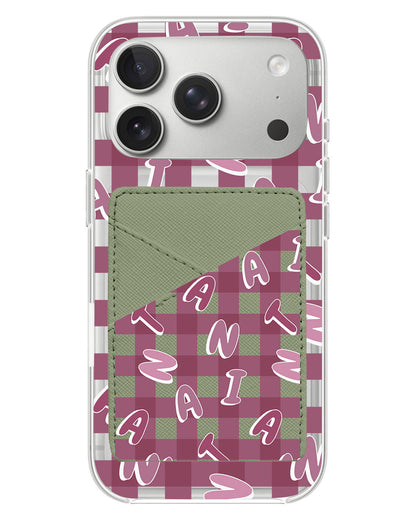 iPhone Phone Wallet Case - Checkered Monogram 2.0