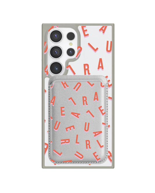 Android Magnetic Wallet Case - Monogram 1.0 Coral