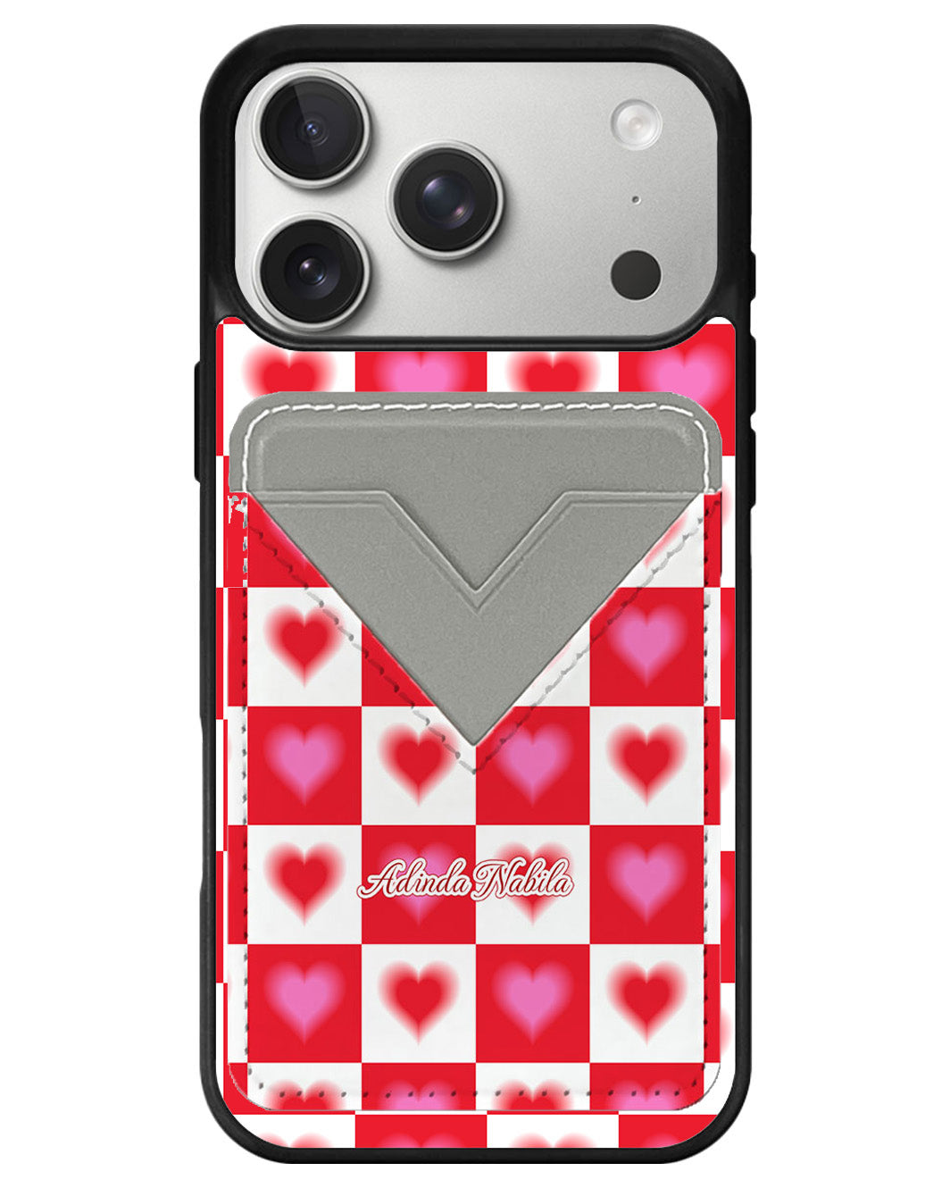 iPhone Avant Wallet Case - Love Checkered