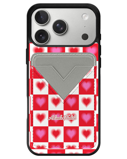 iPhone Avant Wallet Case - Love Checkered