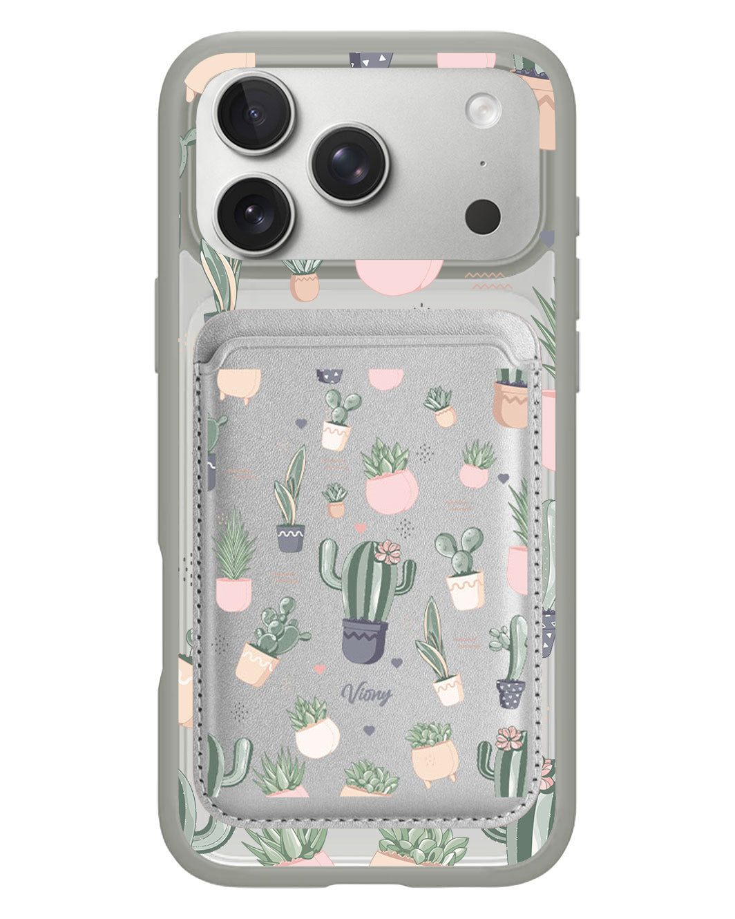 iPhone Magnetic Wallet Case - Cactus 2.0