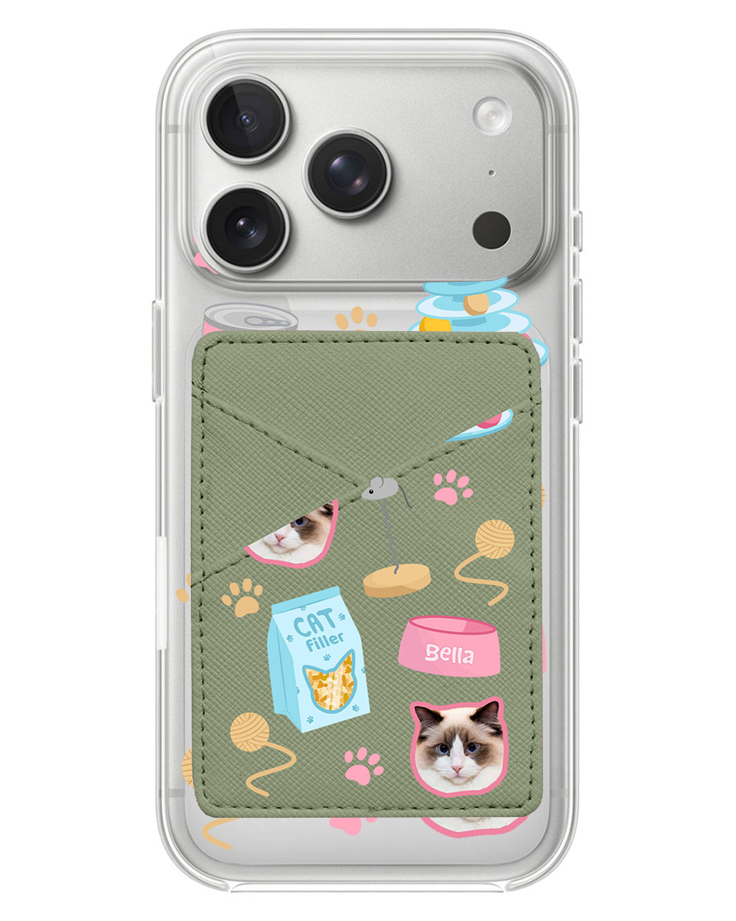 iPhone Phone Wallet Case - Pet Grid Kitty Playtime