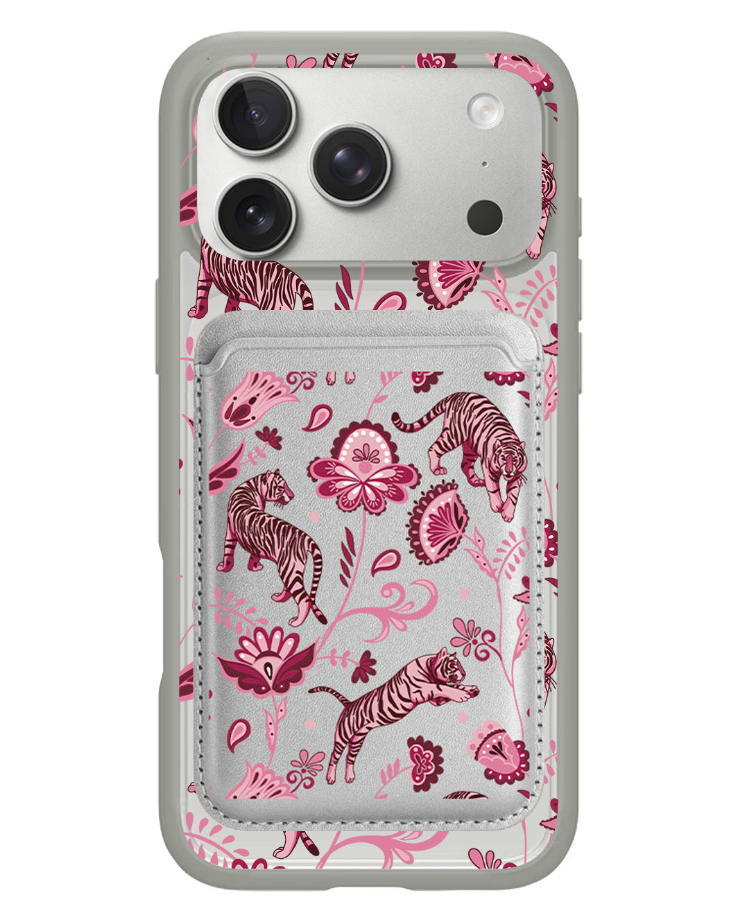 iPhone Magnetic Wallet Case - Tiger & Floral 2.0