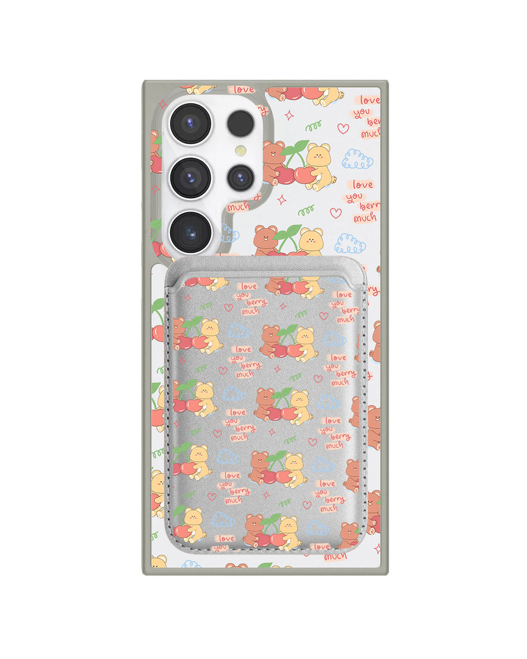 Android Magnetic Wallet Case - Cherry Bear