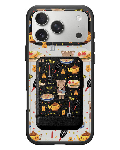 iPhone Magnetic Multifold Wallet - Cooking Cat