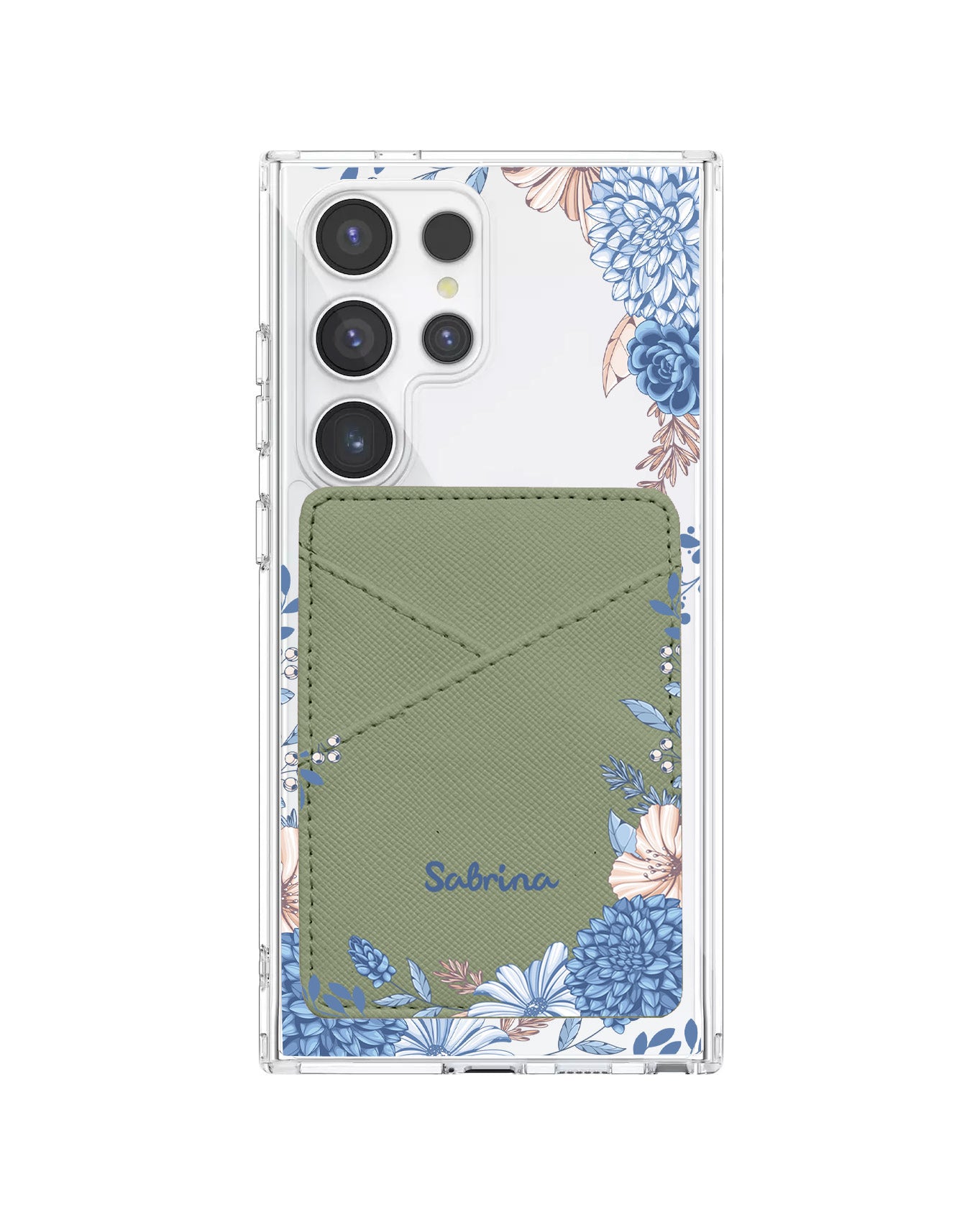 Android Phone Wallet Case - Blue Florals