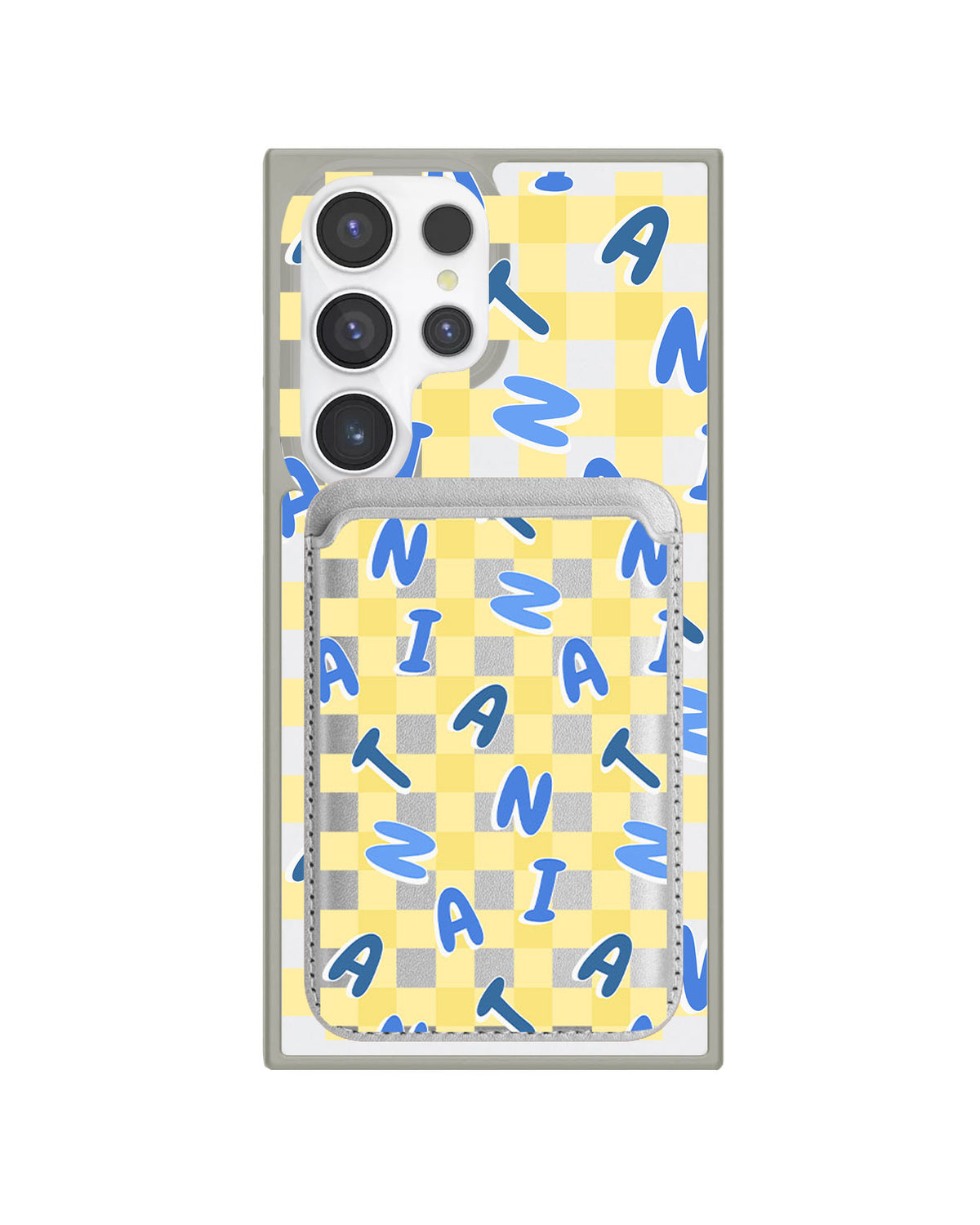 Android Magnetic Wallet Case - Checkered Monogram 3.0