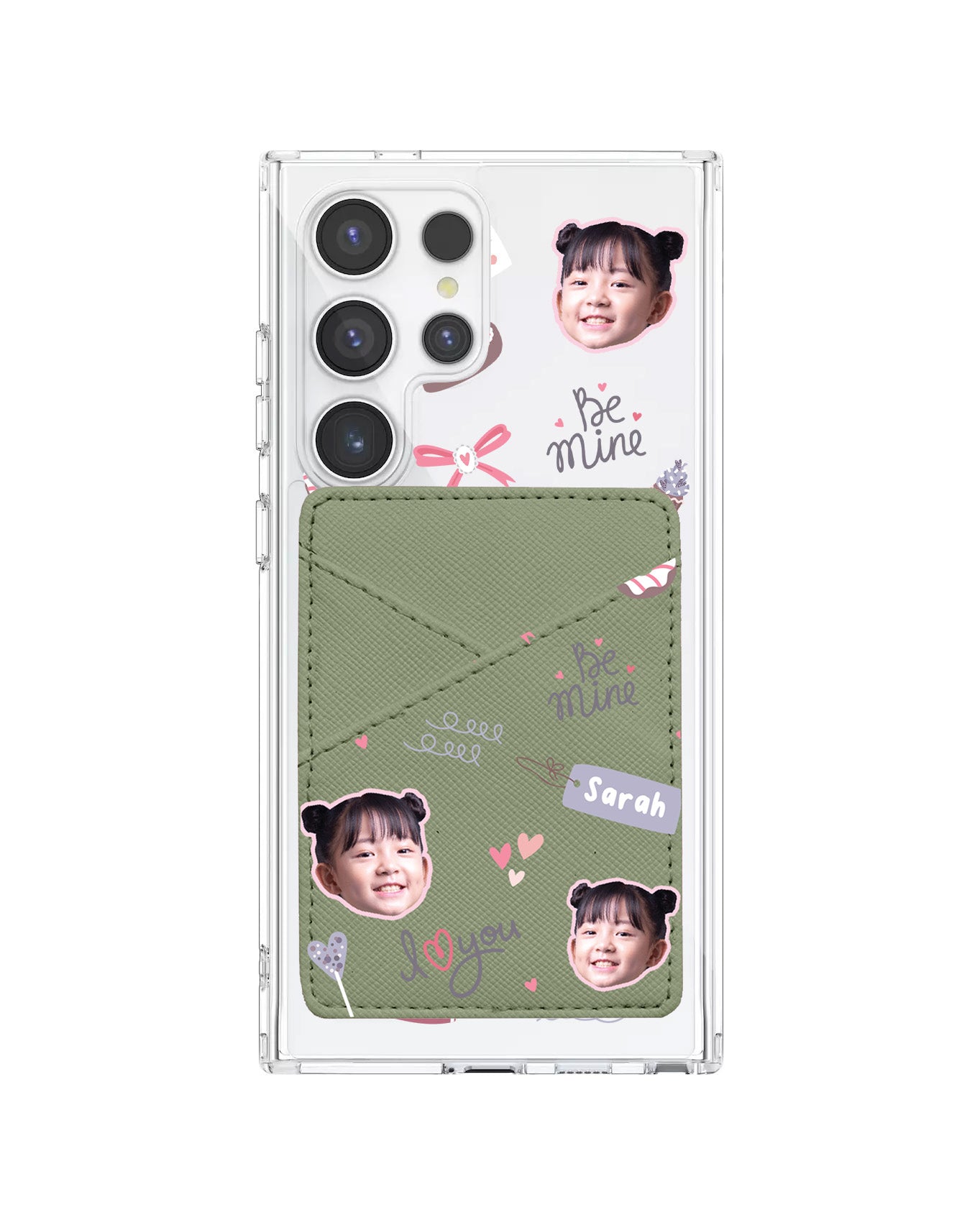 Android Phone Wallet Case - Face Grid Lovely