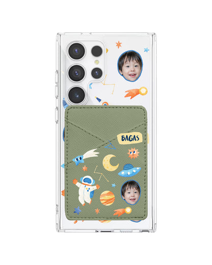Android Phone Wallet Case - Face Grid Astronout