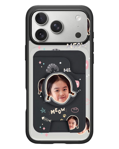 iPhone Magpop Wallet - Face Grid Kitty