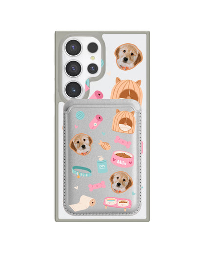 Android Magnetic Wallet Case - Pet Grid Puppy Life