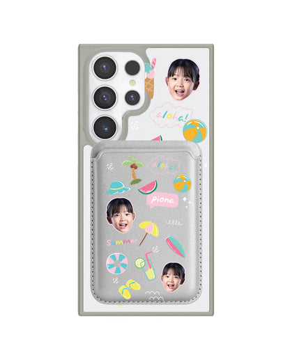 Android Magnetic Wallet Case - Face Grid Summer