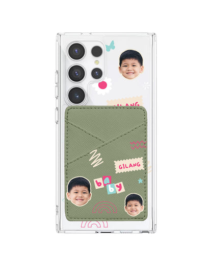 Android Phone Wallet Case - Face Grid Abstract