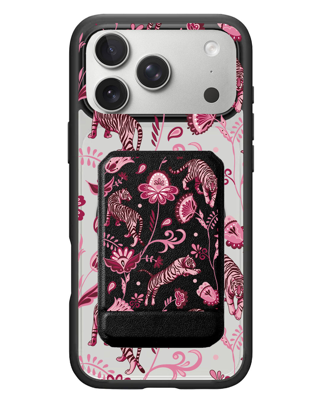 iPhone Magnetic Multifold Wallet - Tiger & Floral 2.0