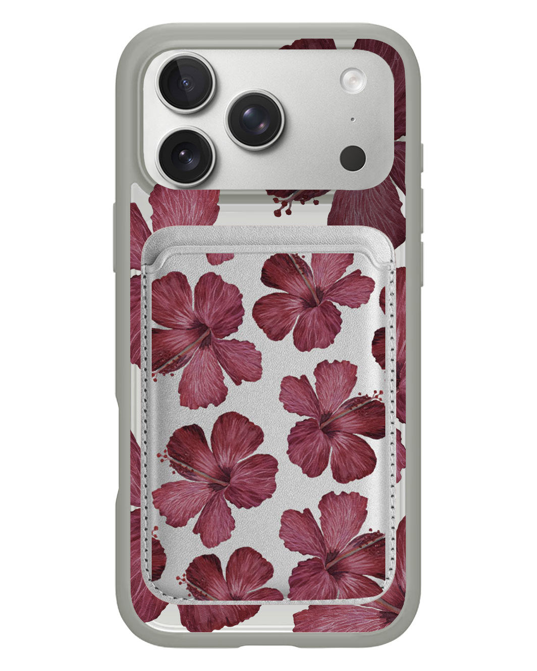 iPhone Magnetic Wallet Case - Goth Hibiscus