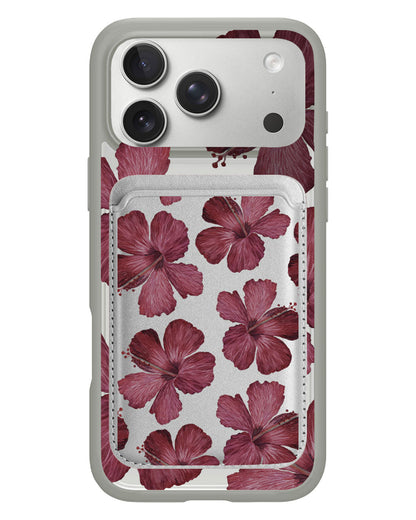 iPhone Magnetic Wallet Case - Goth Hibiscus