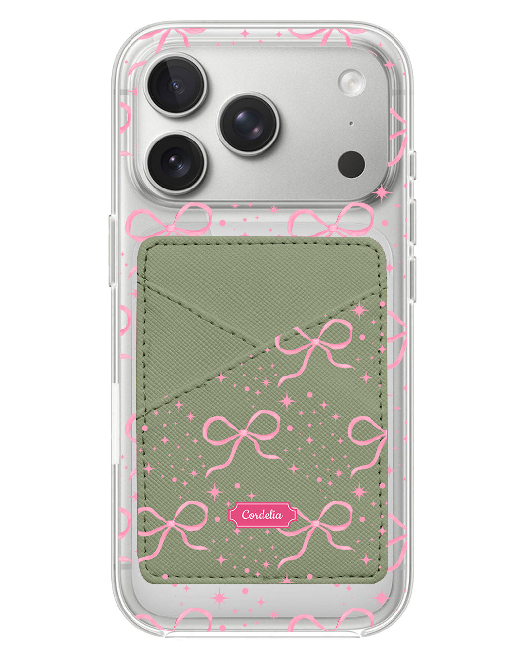 iPhone Phone Wallet Case - Coquette Glittery Bow