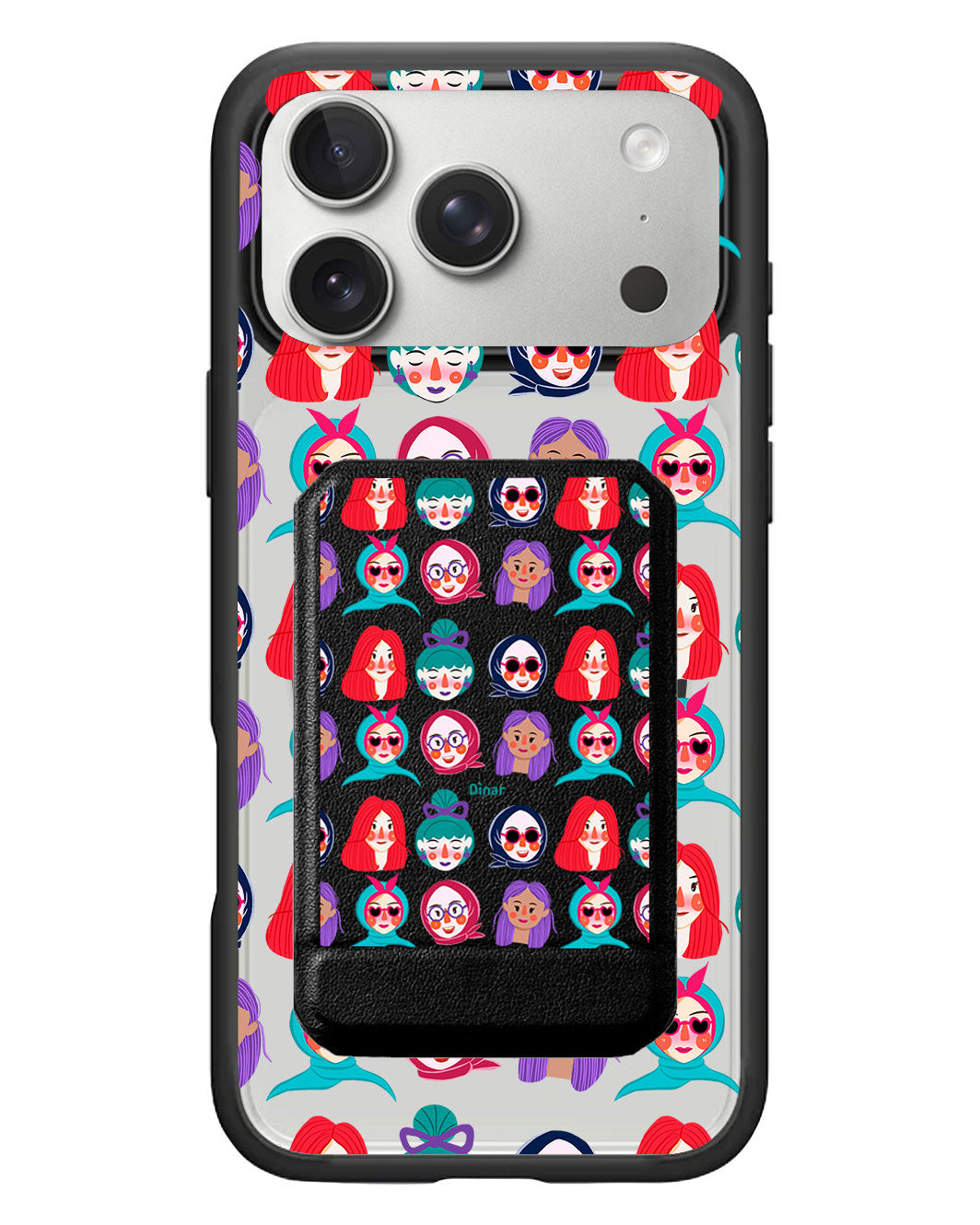 iPhone Magnetic Multifold Wallet - Cute Sweety Faces