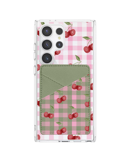 Android Phone Wallet Case - Cherry Tartan