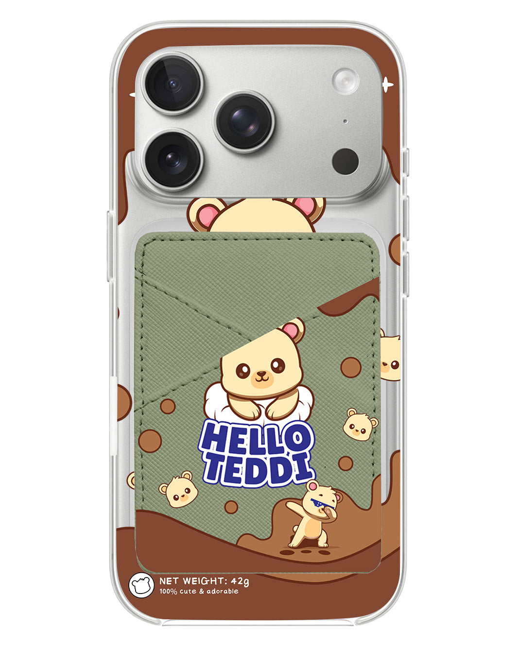 iPhone Phone Wallet Case - Hello teddy 1.0