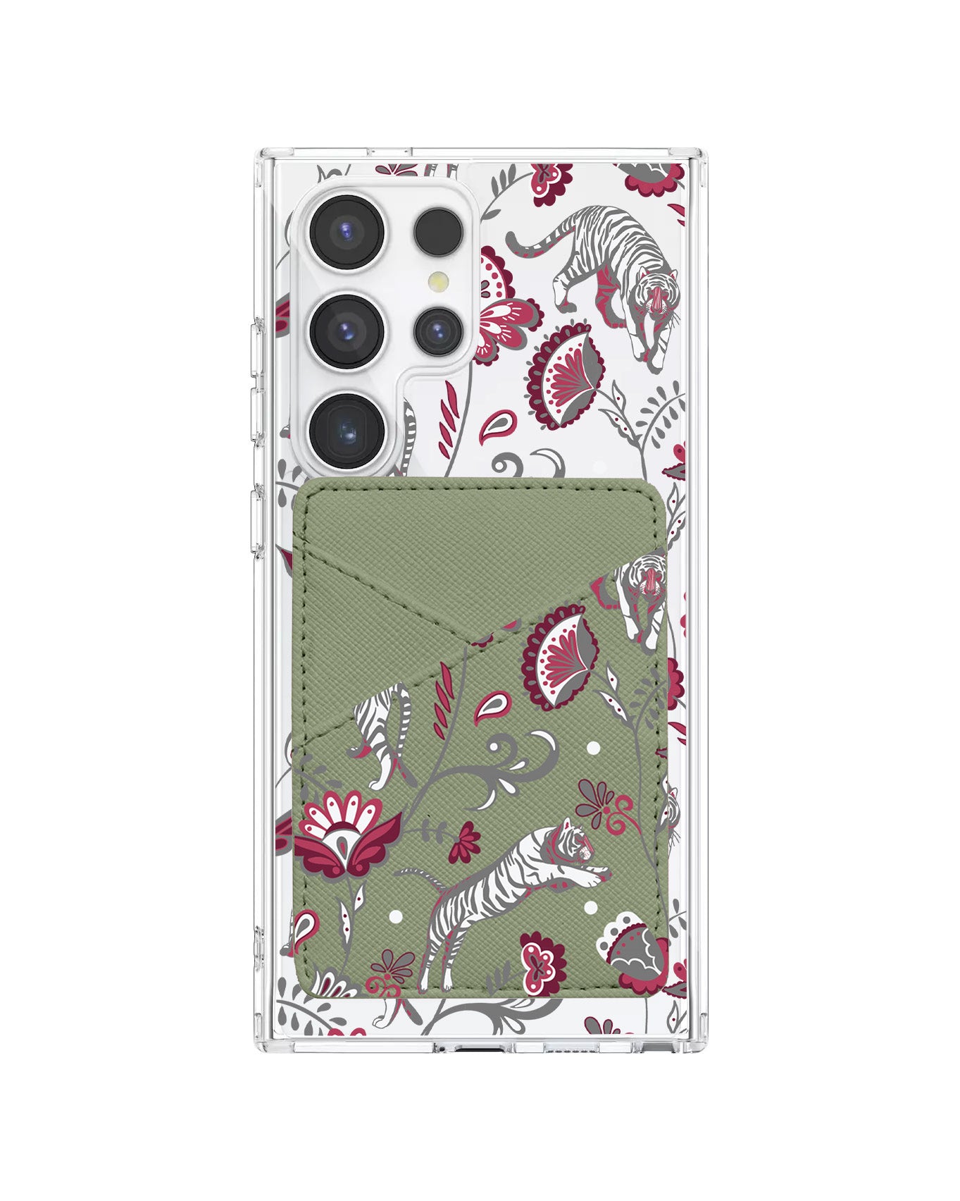 Android Phone Wallet Case - Tiger & Floral 6.0