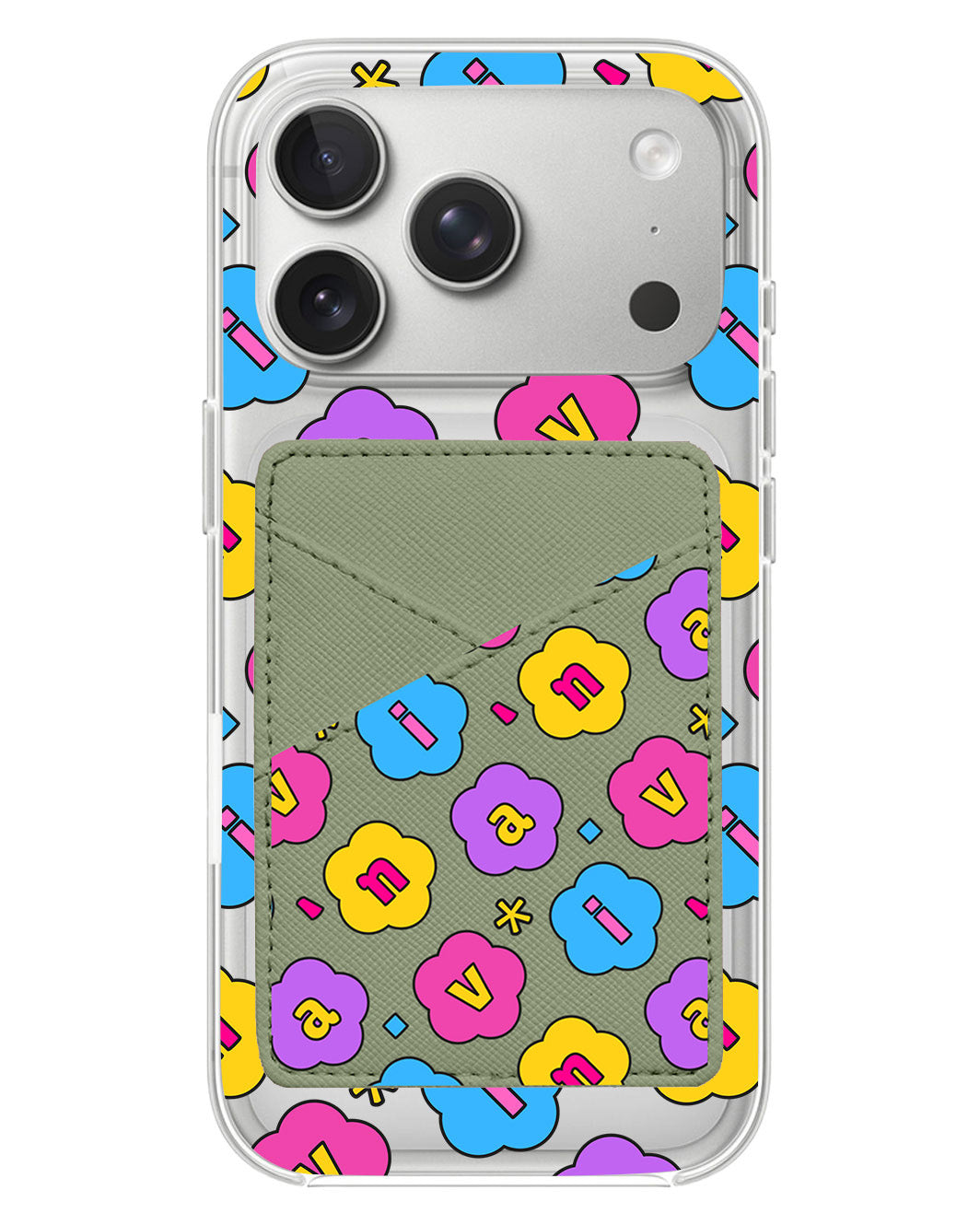 iPhone Phone Wallet Case - Flower Petals Monogram 4.0
