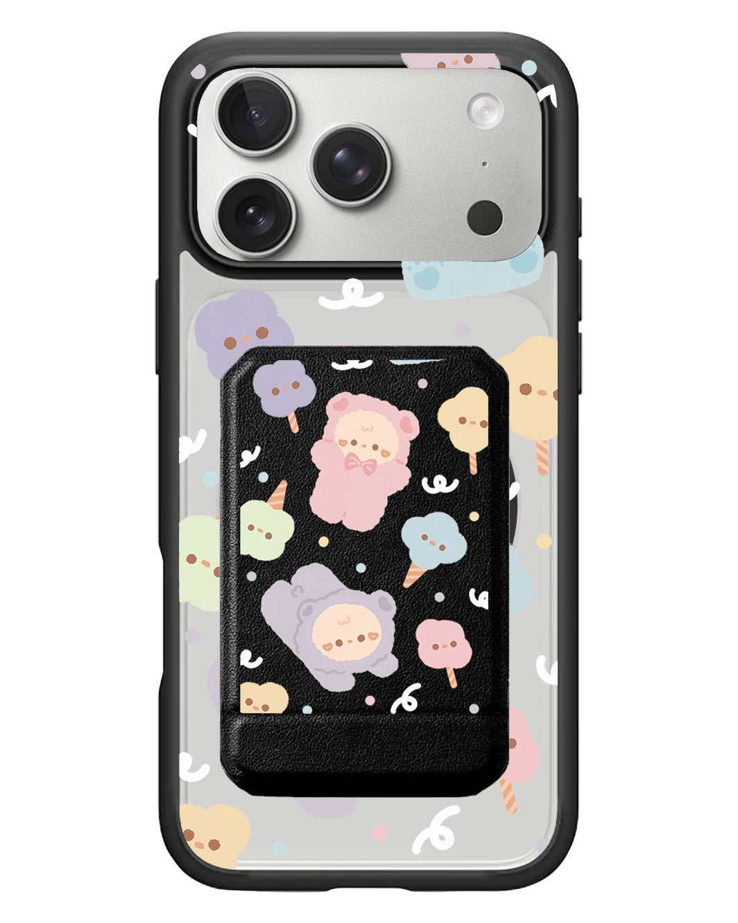 iPhone Magnetic Multifold Wallet - Cotton teddy