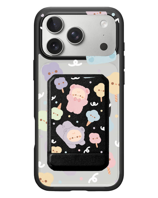 iPhone Magnetic Multifold Wallet - Cotton teddy