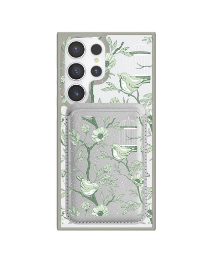Android Magnetic Wallet Case - Lovebird Monochrome 4.0