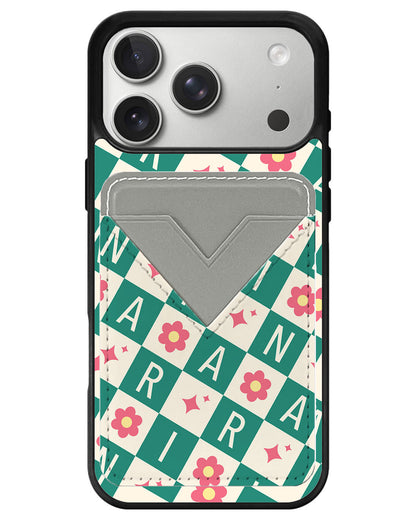 iPhone Avant Wallet Case - Flower Grid Monogram 4.0