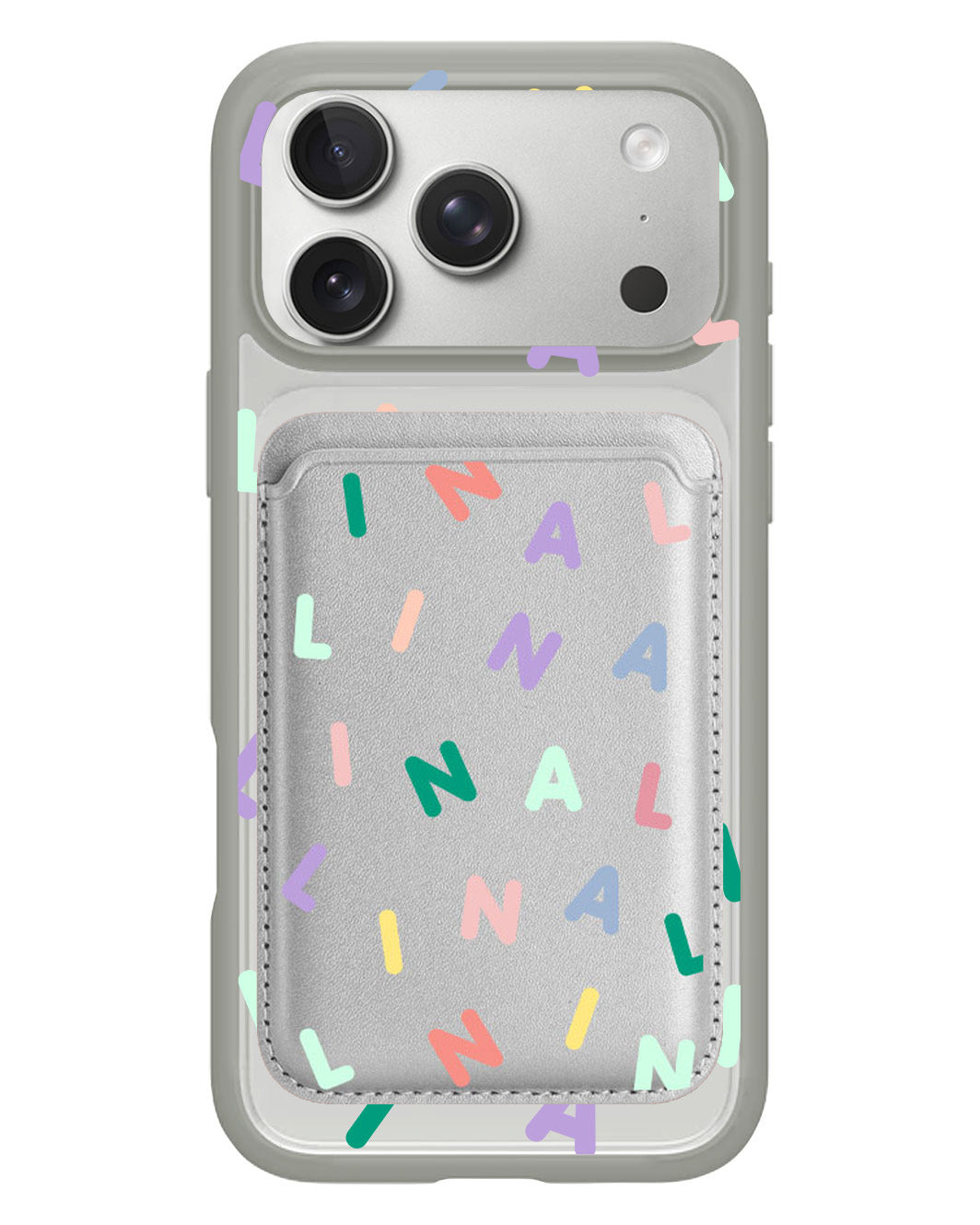 iPhone Magnetic Wallet Case - Monogram 2.0 Rainbow