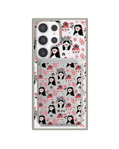 Android Magnetic Wallet Case - Flowery Faces