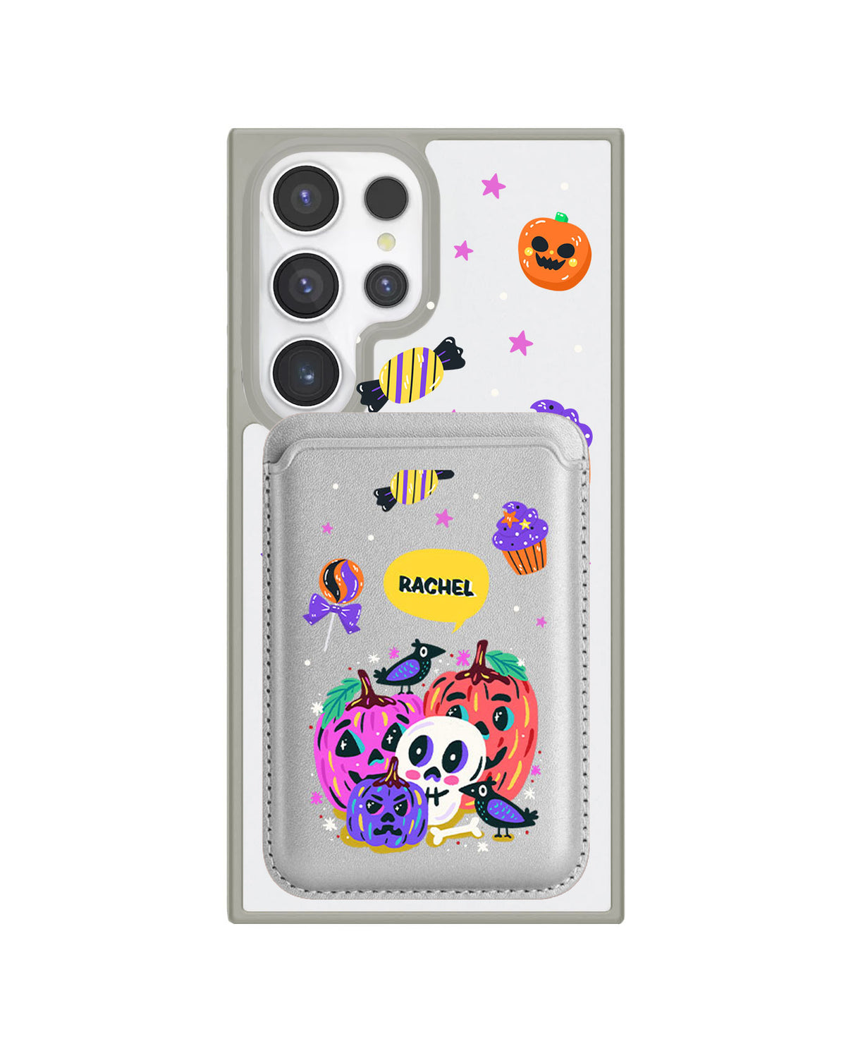 Android Magnetic Wallet Case - Pumpkins Monster