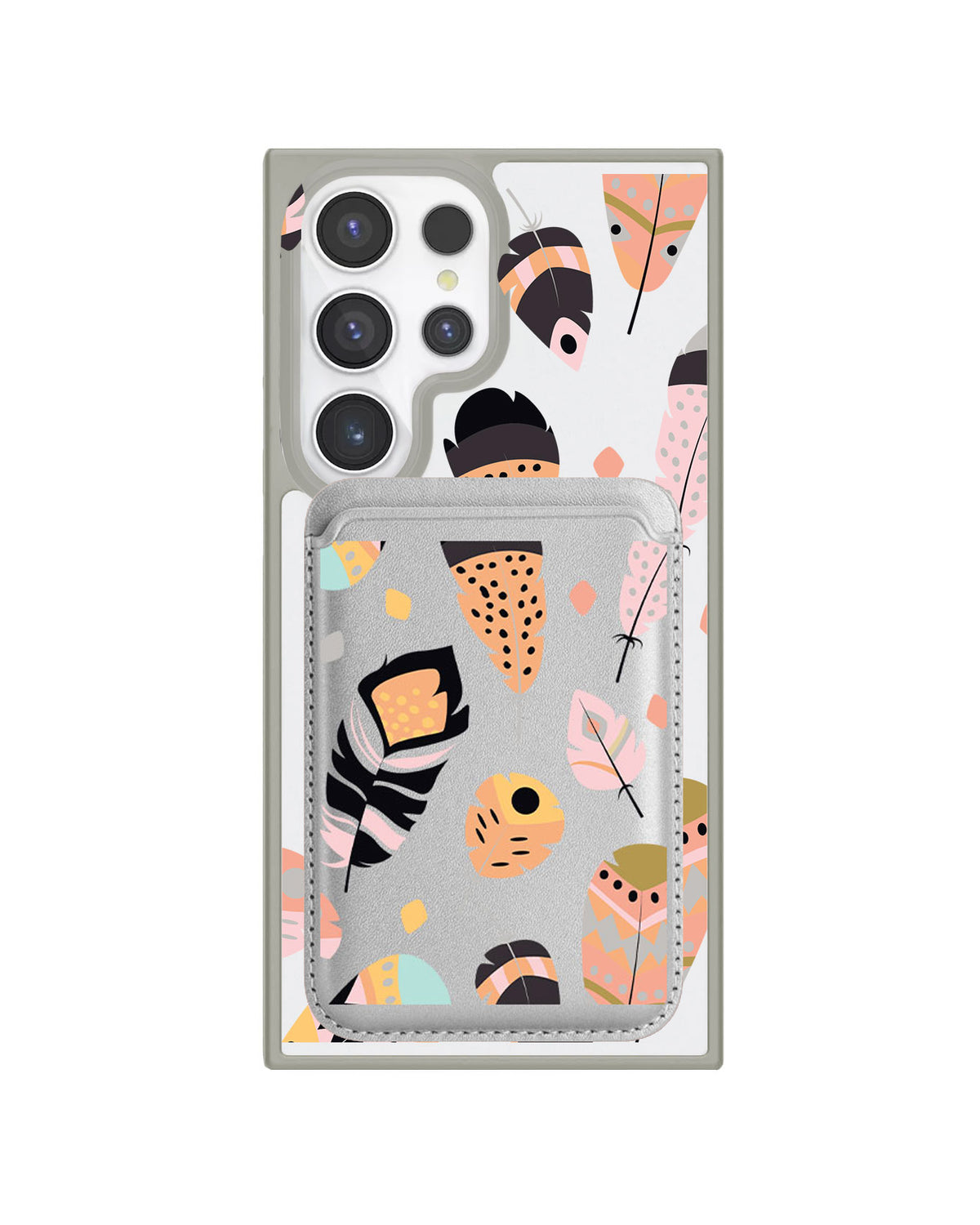 Android Magnetic Wallet Case - Feathers