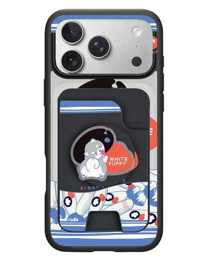 iPhone Magpop Wallet - White Puppy