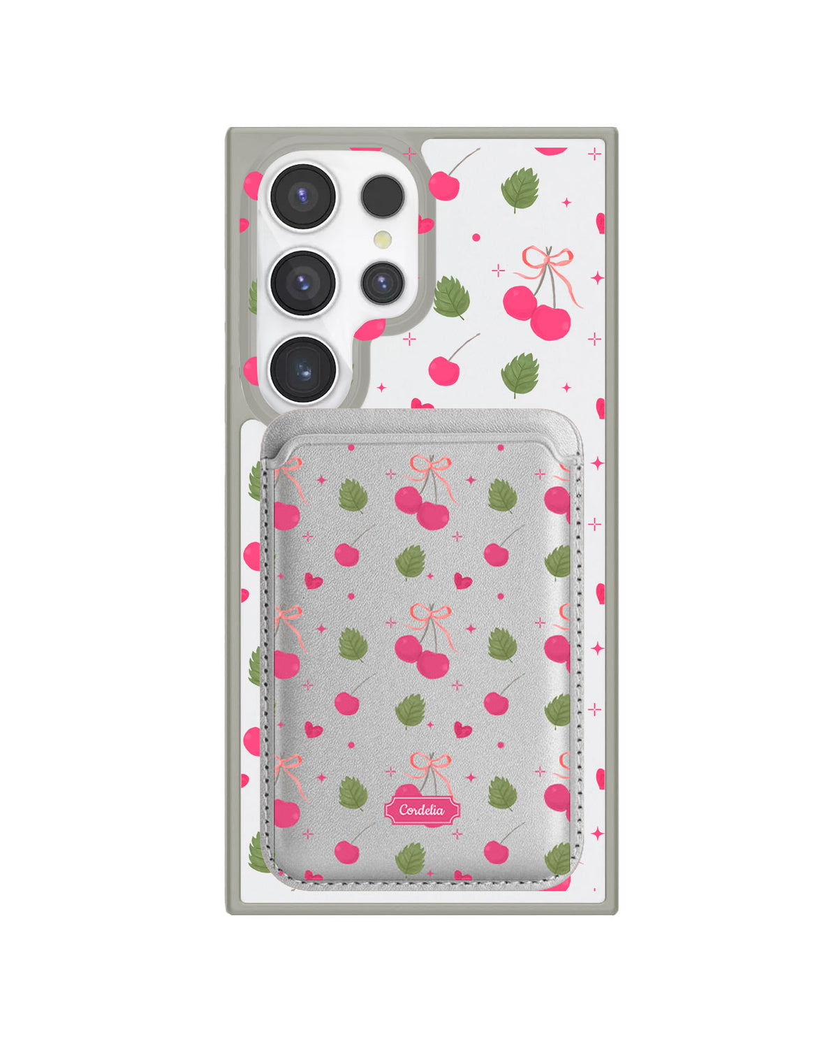 Android Magnetic Wallet Case - Coquette Cherry