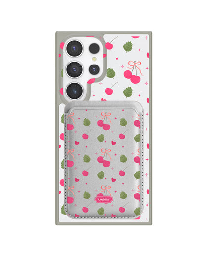 Android Magnetic Wallet Case - Coquette Cherry