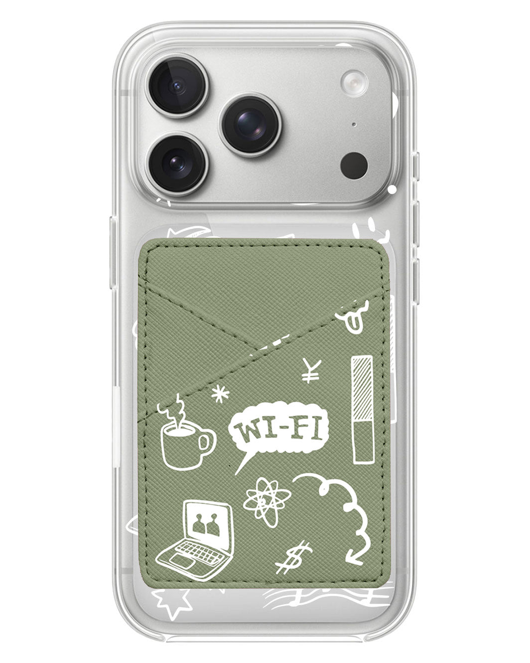 iPhone Phone Wallet Case - Social White