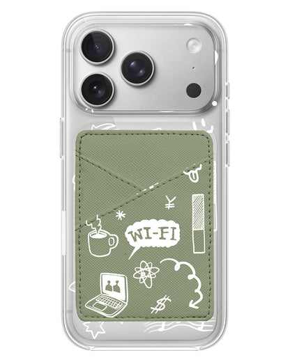 iPhone Phone Wallet Case - Social White
