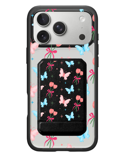 iPhone Magnetic Multifold Wallet - Coquette Butterfly