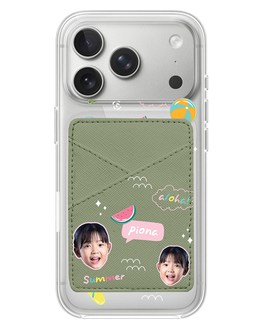 iPhone Phone Wallet Case - Face Grid Summer