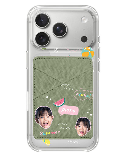 iPhone Phone Wallet Case - Face Grid Summer