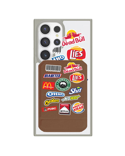 Android Magnetic Multifold Wallet - Food Parody