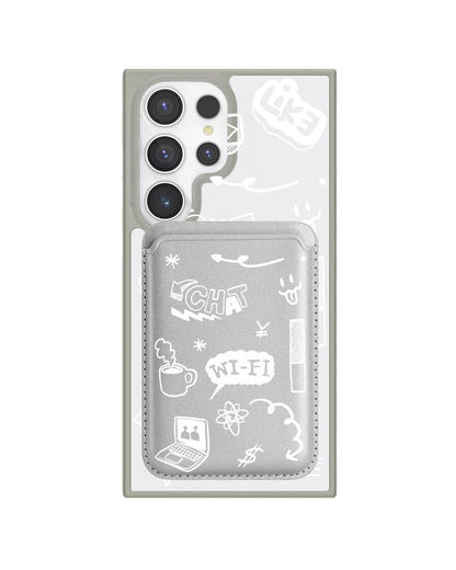 Android Magnetic Wallet Case - Social White