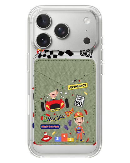 iPhone Phone Wallet Case - Face Grid Dream Racer